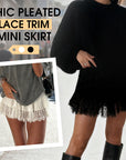 🌸Chic Pleated Lace Trim Mini Skirt