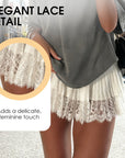 🌸Chic Pleated Lace Trim Mini Skirt