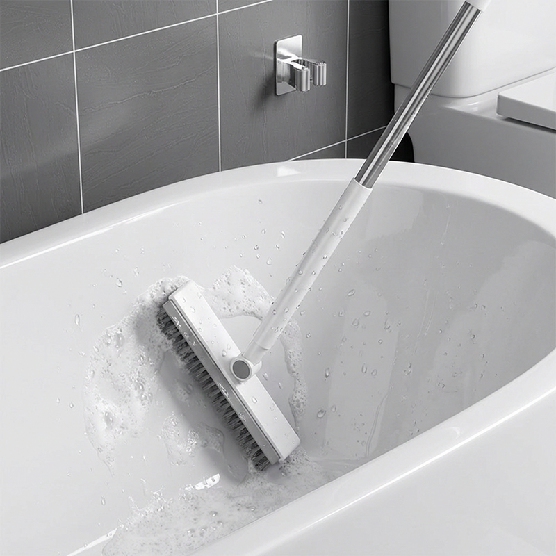 🧹 2-in-1 Grout &amp; Corner Scrubber Brush with Squeegee🫧