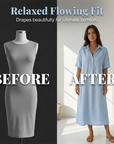 Women's Casual Linen Blend Shirt Dress