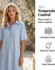 Women's Casual Linen Blend Shirt Dress