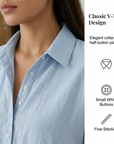 Women's Casual Linen Blend Shirt Dress