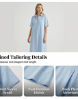Women's Casual Linen Blend Shirt Dress