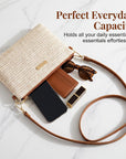 👜 LIMITED-TIME 50% OFF! 💥 Women's Woven Straw Shoulder Clutch Bag – Lightweight, Versatile, Metallic Accents ✨