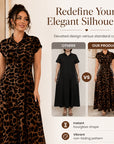 👗 50% OFF NOW! 🐆 Women's Elegant Leopard Print Lapel Dress – Chic, Flattering & Bold Statement Style 🥂