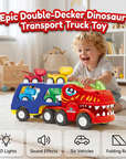 Double-Decker Dinosaur Transport Truck Toy